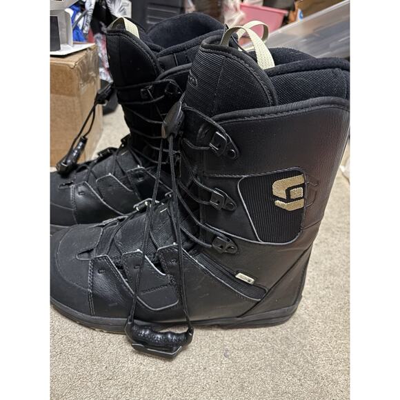 SALOMON MAORI SNOWBOARD BOOTS MEN SIZE 11-11.5 Black Winter Customfit Sport
